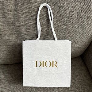 Christian Dior Small Square Gift Paper Bag White New Empty Authentic